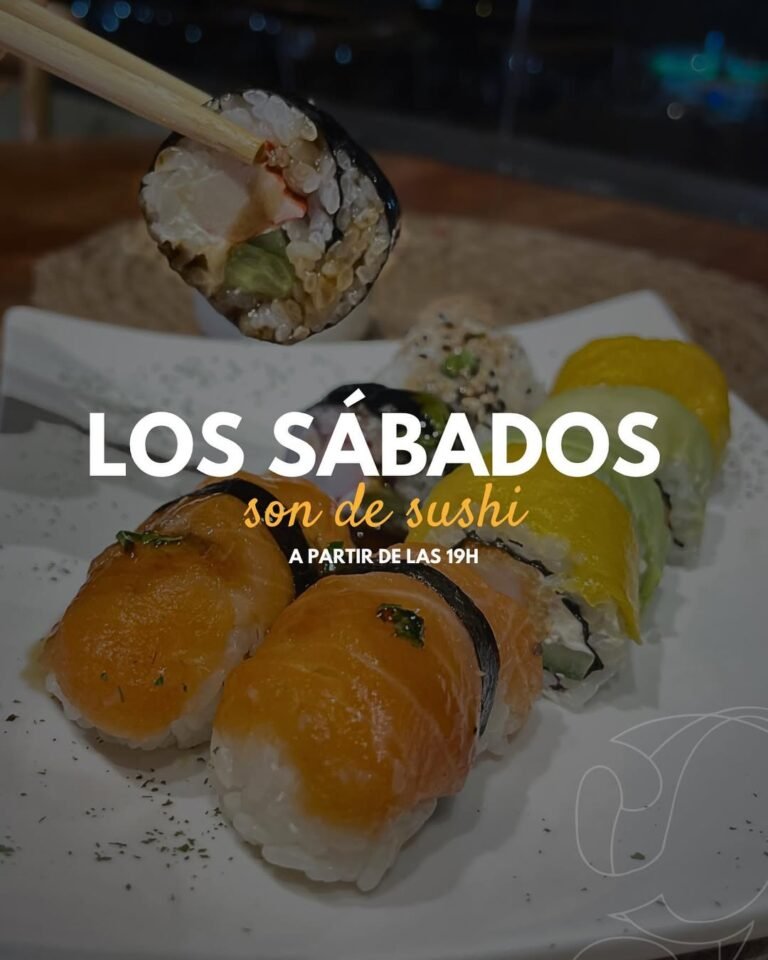 🍱 los sábados desde las 19 00 hs. podés disfrutar de deliciosas piezas de sushi, elaborados con